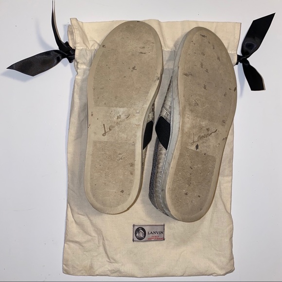 Lanvin Grey Blue Beige Python Keds Sneakers - Picture 12 of 17